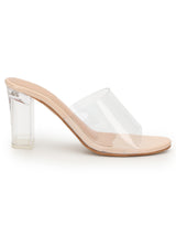 Nude Perspex Stylish Slip-On Block Mules (TC-NK-006-NUD)