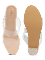 Nude Perspex Stylish Slip-On Block Mules (TC-NK-007-NUD)