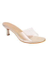 Gold Perspex Stylish Slip-On Stiletto Mules (TC-NK-008-GLD)