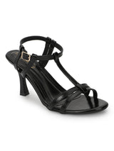Black PU Buckle Stiletto Heels (TC-NK-010-BLK)