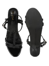Black PU Buckle Stiletto Heels (TC-NK-010-BLK)