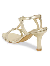 Gold PU Buckle Stiletto Heels (TC-NK-010-PGLD)