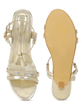Gold PU Buckle Stiletto Heels (TC-NK-010-PGLD)