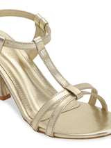 Gold PU Buckle Stiletto Heels (TC-NK-010-PGLD)