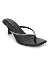 Black PU Diamant�� Stiletto Heels (TC-NK-011-BLK)