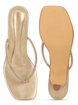 Pale Gold PU Diamant�� Stiletto Heels (TC-NK-011-PGLD)