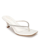 White PU Diamanté Stiletto Heels (TC-NK-011-WHT)