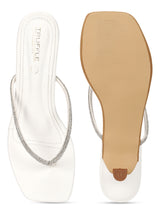 White PU Diamanté Stiletto Heels (TC-NK-011-WHT)
