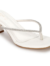 White PU Diamanté Stiletto Heels (TC-NK-011-WHT)