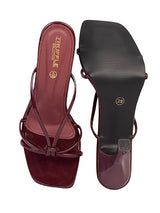 Burgundy Patent Leather Slip-On Stiletto Heels (TC-NK-012-BUR)