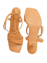 Beige Synthetic Leather Buckle Stiletto Heels (TC-NK-013-BEIG)