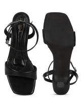 Black PU Buckle Stiletto Heels (TC-NK-013-BLK)