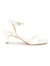 White PU Buckle Stiletto Heels (TC-NK-013-WHT)