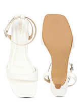 White PU Buckle Stiletto Heels (TC-NK-013-WHT)