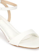 White PU Buckle Stiletto Heels (TC-NK-013-WHT)