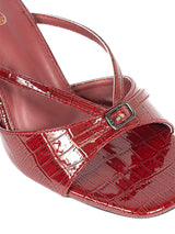 Burgundy Patent Leather Strappy Stiletto Heel Sandals (TC-NK-015-BURCROC)