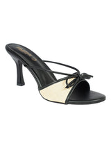 Black Synthetic Leather Strappy Stiletto Heel Sandals (TC-NK-016-BLK)