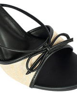 Black Synthetic Leather Strappy Stiletto Heel Sandals (TC-NK-016-BLK)