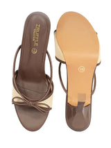 Brown Synthetic Leather Strappy Stiletto Heel Sandals (TC-NK-016-BRO)
