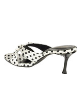 White Lycra Polka Dot Strap With Bow Stiletto Heel Sandals (TC-NK-018-WHTPD)