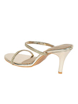 Gold Patent Leather Diamant�� Embellished Stiletto Heel Sandals (TC-NK-019-GLD)