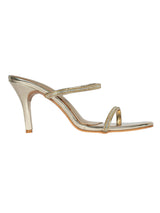 Gold Patent Leather Diamant�� Embellished Stiletto Heel Sandals (TC-NK-019-GLD)