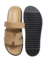 Beige Synthetic Leather Stylish Slip-On Flats (TC-OS-0301-BEIG)
