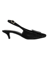 Black Synthetic Leather Backstrap Pointed Toe Kitten Pumps (TC-OS-0311-BLK)