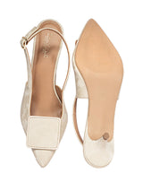 Cream Synthetic Leather Backstrap Pointed Toe Kitten Pumps (TC-OS-0311-CRM)