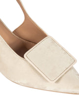 Cream Synthetic Leather Backstrap Pointed Toe Kitten Pumps (TC-OS-0311-CRM)