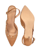 Camel Synthetic Leather Embellished Studded Stiletto Pumps (TC-OS-0313-CML)