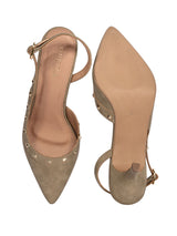 Khaki Synthetic Leather Embellished Studded Stiletto Pumps (TC-OS-0313-KHA)