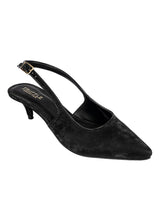 Black Synthetic Leather Backstrap Pointed Toe Kitten Pumps (TC-OS-0317-BLK)
