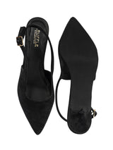 Black Synthetic Leather Backstrap Pointed Toe Kitten Pumps (TC-OS-0317-BLK)