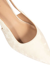 Cream Synthetic Leather Backstrap Pointed Toe Kitten Pumps (TC-OS-0317-CRM)
