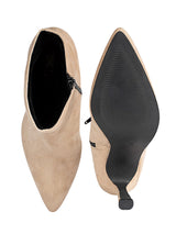Beige Suede Leather Pointed Toe Stiletto Heel Ankle Boot (TC-OS-0319-BEIG)