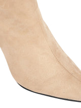 Beige Suede Leather Pointed Toe Stiletto Heel Ankle Boot (TC-OS-0319-BEIG)