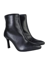 Black Synthetic Leather Pointed Toe Stiletto Heel Ankle Boot (TC-OS-0319-BLK)