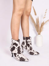 Brown Hairy Leopard Pointed Toe Stiletto Heel Ankle Boot (TC-OS-0319-BROLEO)