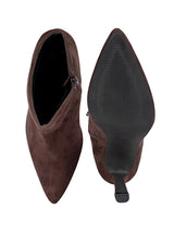 Brown Suede Leather Pointed Toe Stiletto Heel Ankle Boot (TC-OS-0319-BRO)