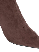 Brown Suede Leather Pointed Toe Stiletto Heel Ankle Boot (TC-OS-0319-BRO)
