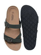 Olive Green Synthetic Leather Cork-Latex Footbed Flats For Men (TC-OS-307MEN-OLI)