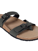 Olive Green Synthetic Leather Cork-Latex Footbed Flats For Men (TC-OS-307MEN-OLI)