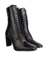 Black Synthetic Leather Solid Block Heel Ankle Boots (TC-OSWP-3-BLK)