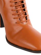Tan Synthetic Leather Solid Block Heel Ankle Boots (TC-OSWP-3-TAN)