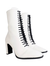 White Synthetic Leather Solid Block Heel Ankle Boots (TC-OSWP-3-WHT)