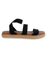 Black Textile Stylish Flatform Heels (TC-R0087-A-BLK)