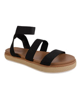 Black Textile Stylish Flatform Sandals For Kids-Unisex (TC-R0087-B-BLK)