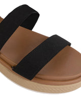 Black Textile Stylish Flatform Sandals For Kids-Unisex (TC-R0087-B-BLK)
