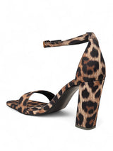 Black Full Leopard Synthetic Leather Buckle Block Heel Sandals (TC-RAH29-BLKFULLEO)